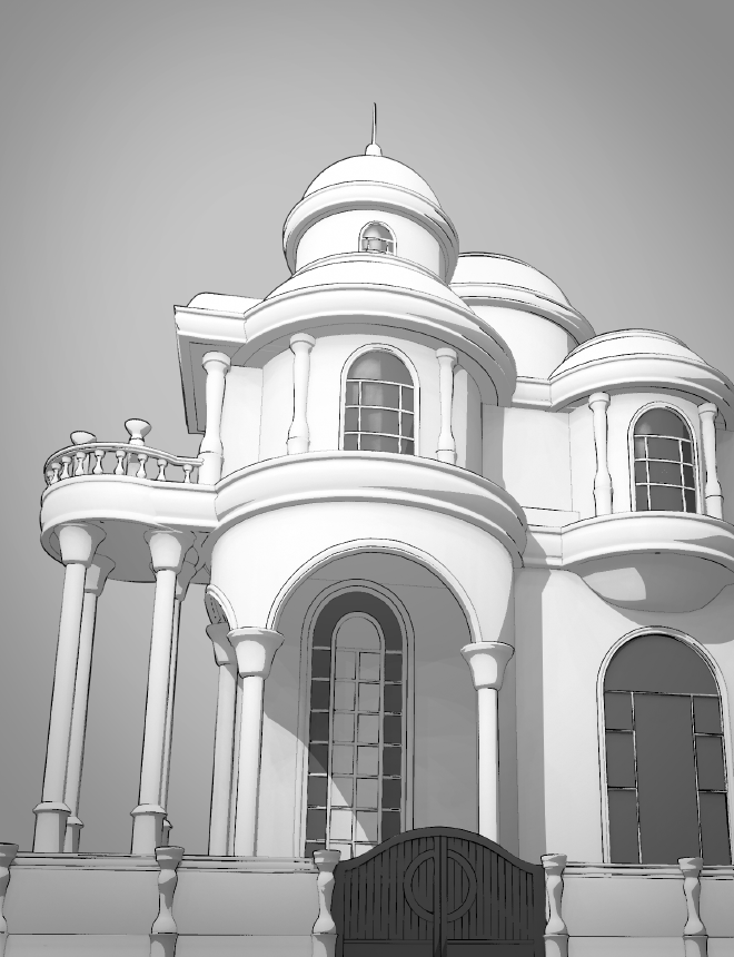 黑白3D漫畫作品-豪宅 by Thita 希達