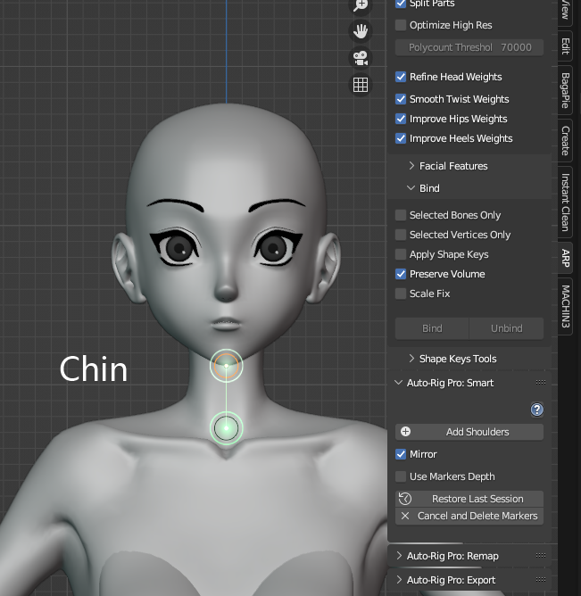 Blender Auto-Rig Pro (ARP)插件 Get Selected Objects 操作截圖