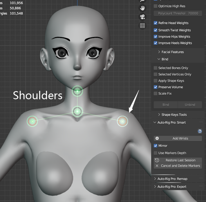 Blender Auto-Rig Pro (ARP)插件 Get Selected Objects 操作截圖